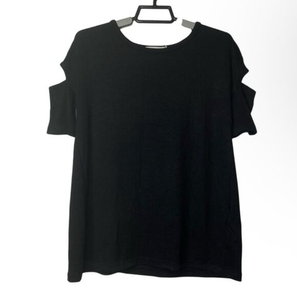 Rag & Bone New York Jean Women's Cut Out Short Sleeves Top Sweater X Small Black - Picture 7 of 7